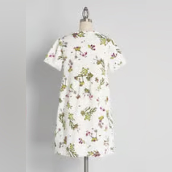 ModCloth Easy Days Button Front Short Sleeve Babydoll Cactus Dress Women's XL - Picture 3 of 11